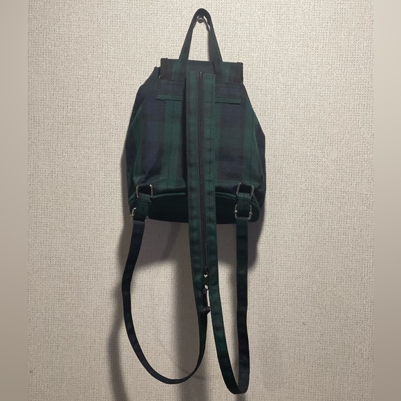Small Green plaid back pack . - Picture 3 of 7